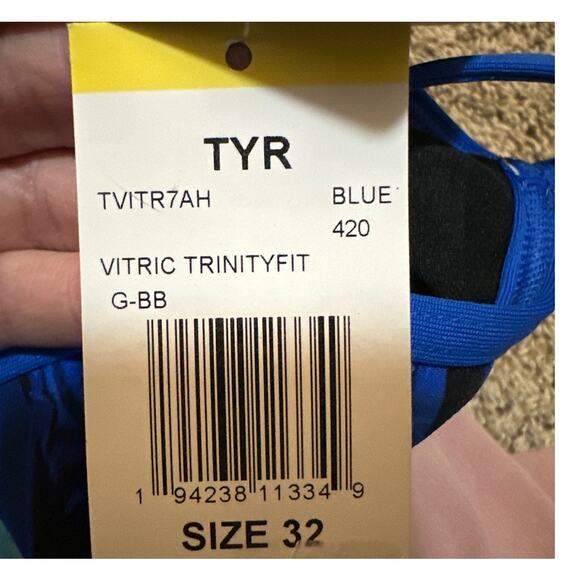 TYR Durafast Elite® Women's Trinityfit Swimsuit Vitric 420 Blue Size 32 New - Picture 3 of 4